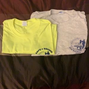Two Tee Shirt work shirts. NYC trade association shirt